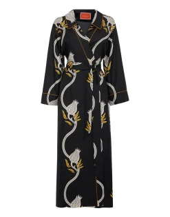 Midnight DressMelograno Black & White in Silk Twill