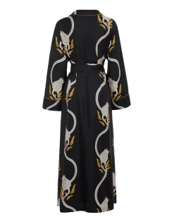 Midnight DressMelograno Black & White in Silk Twill