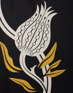 Midnight DressMelograno Black & White in Silk Twill