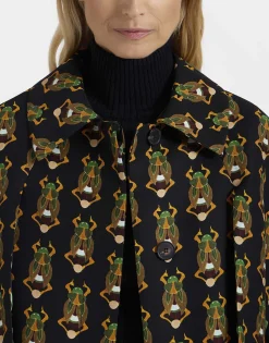 Milano Mini CapeScarab Black in Cady Wool