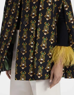 Milano Mini CapeScarab Black in Cady Wool