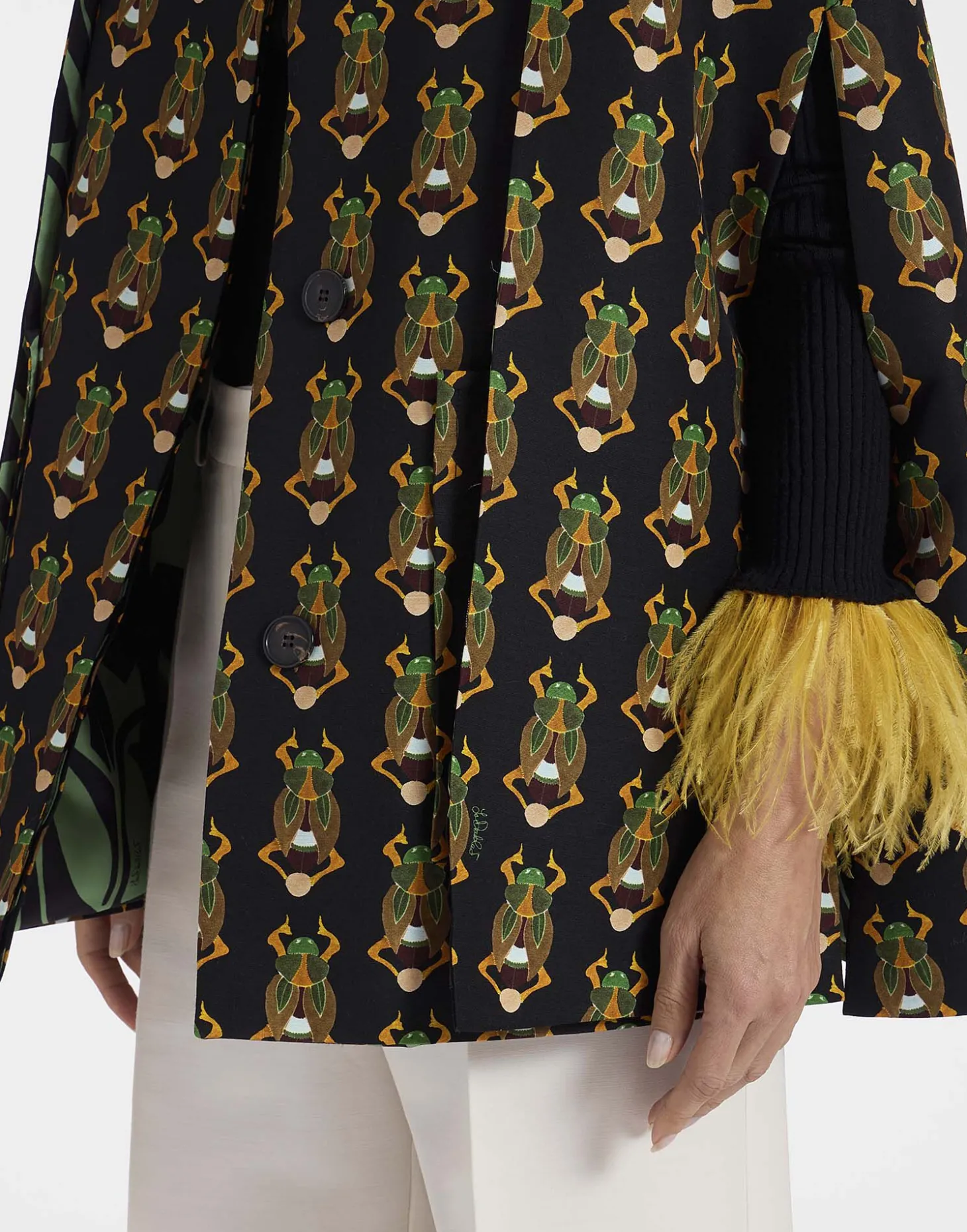 Milano Mini CapeScarab Black in Cady Wool