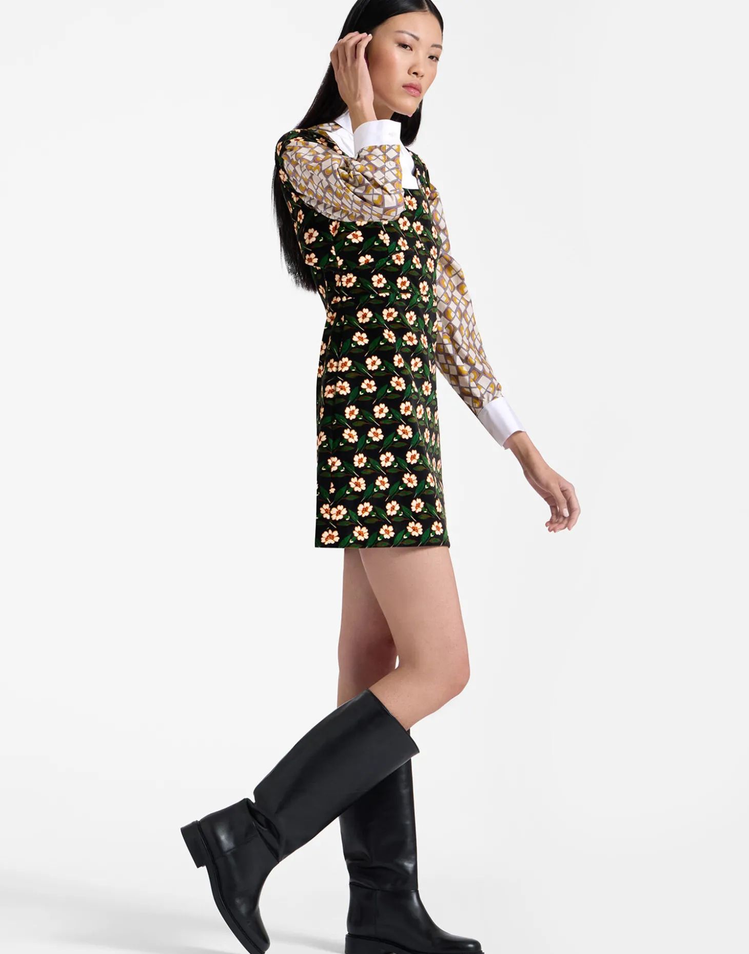 Mini Arabesque DressMayfair Black in Cotton Velvet