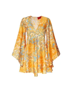 Mini Magnifico DressAnemone Orange in Silk Twill