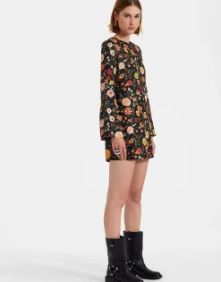 Mini Supreme Swing DressBotticelli Black in Silk Twill