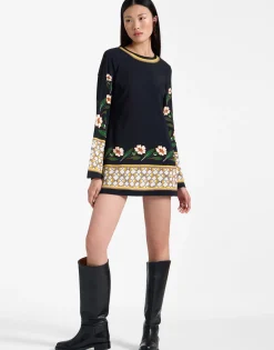 Mini Supreme Swing DressDazed Plac&eacute;e Black in Sable