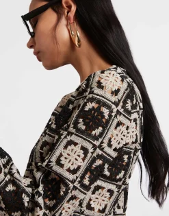 Mini Supreme Swing DressMini Tiles Black in Macram&eacute;