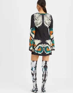 Mini Supreme Swing DressMix Tiles Plac&eacute;e Black in Envers Satin