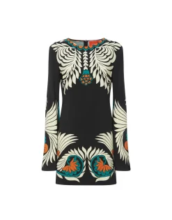 Mini Supreme Swing DressMix Tiles Plac&eacute;e Black in Envers Satin