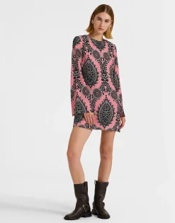 Mini Supremes Swing DressOltrarno Pink in Sabl&eacute; Satin