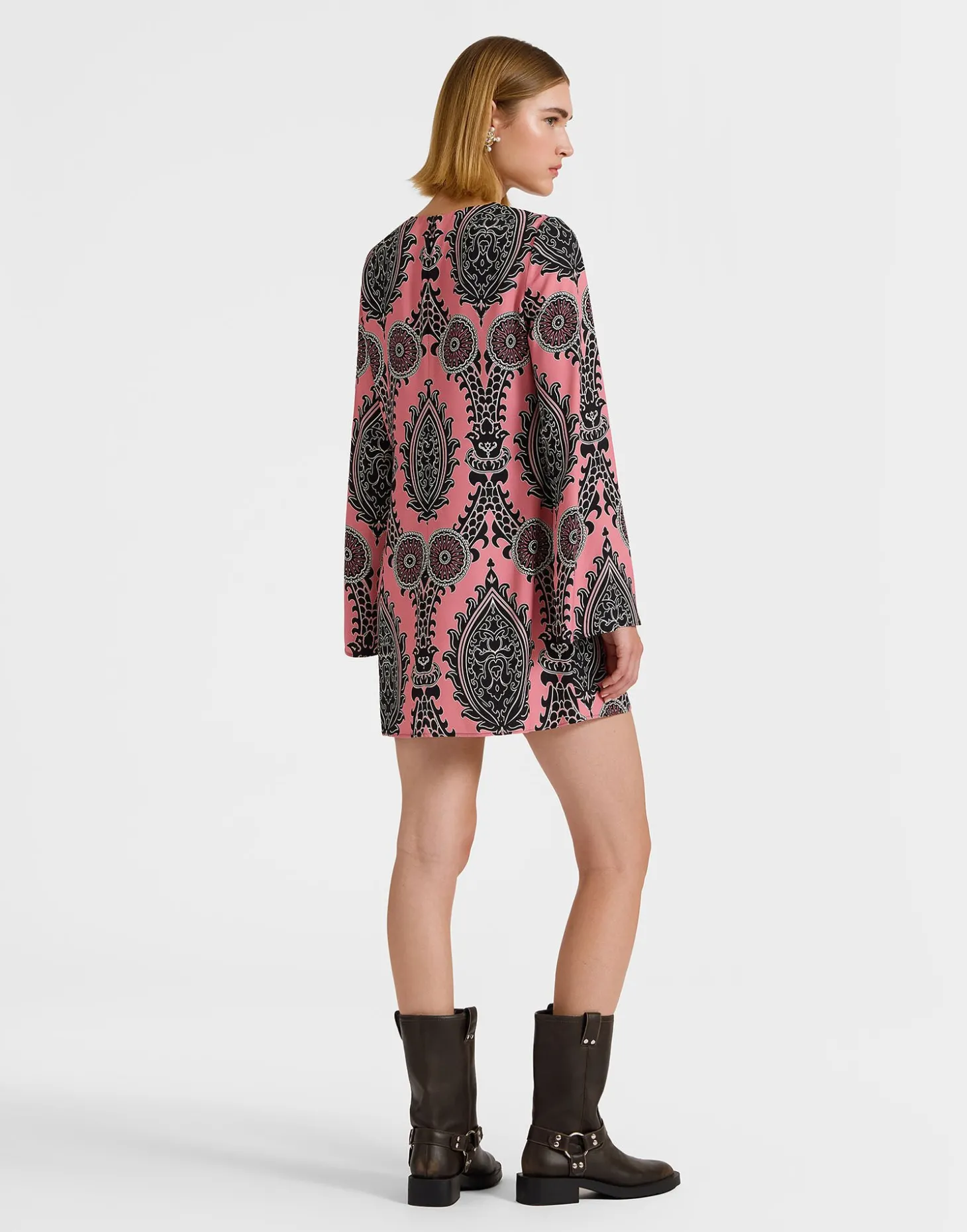 Mini Supremes Swing DressOltrarno Pink in Sablé Satin