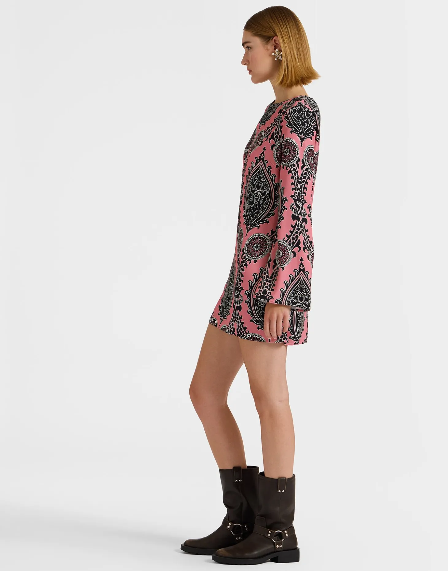 Mini Supremes Swing DressOltrarno Pink in Sablé Satin