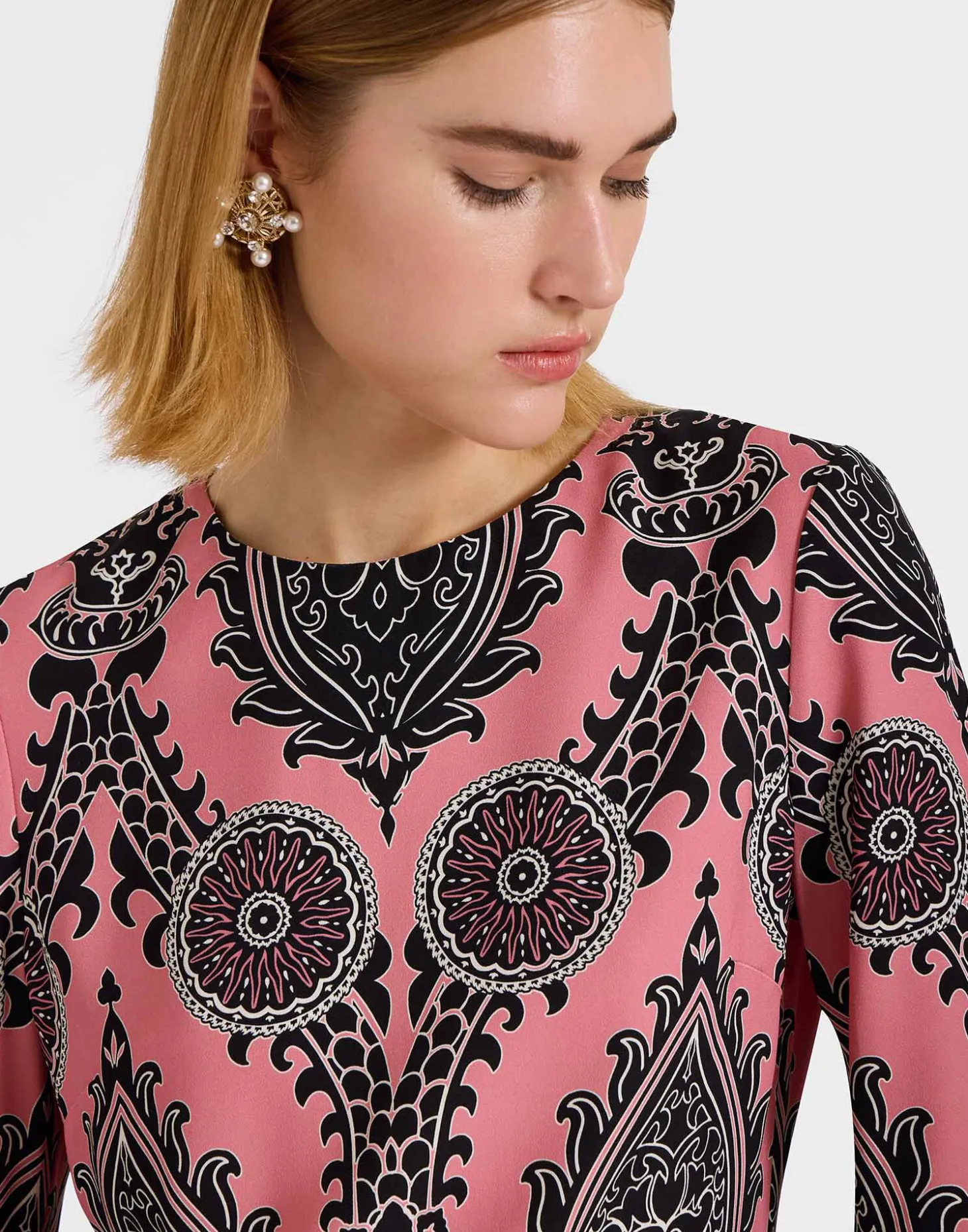 Mini Supremes Swing DressOltrarno Pink in Sablé Satin