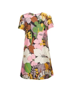 Mini Swing DressBig Flower in Silk Twill