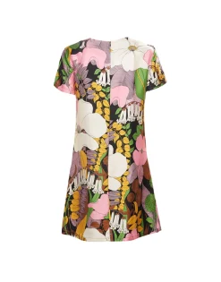 Mini Swing DressBig Flower in Silk Twill