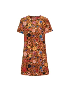 Mini Swing DressBotticelli Rust in Cotton Velvet