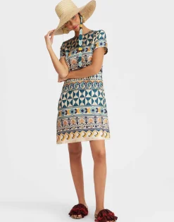 Mini Swing DressCasareale Small Placèe Cream in Silk Twill