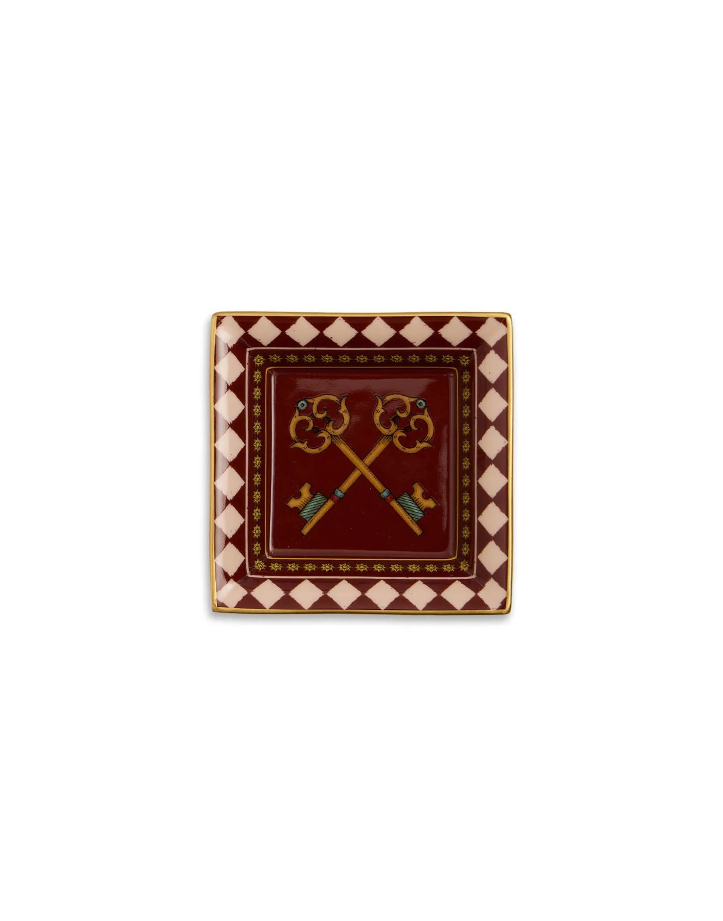 Mini Trinket TrayThe Keys Bordeaux in Porcelain