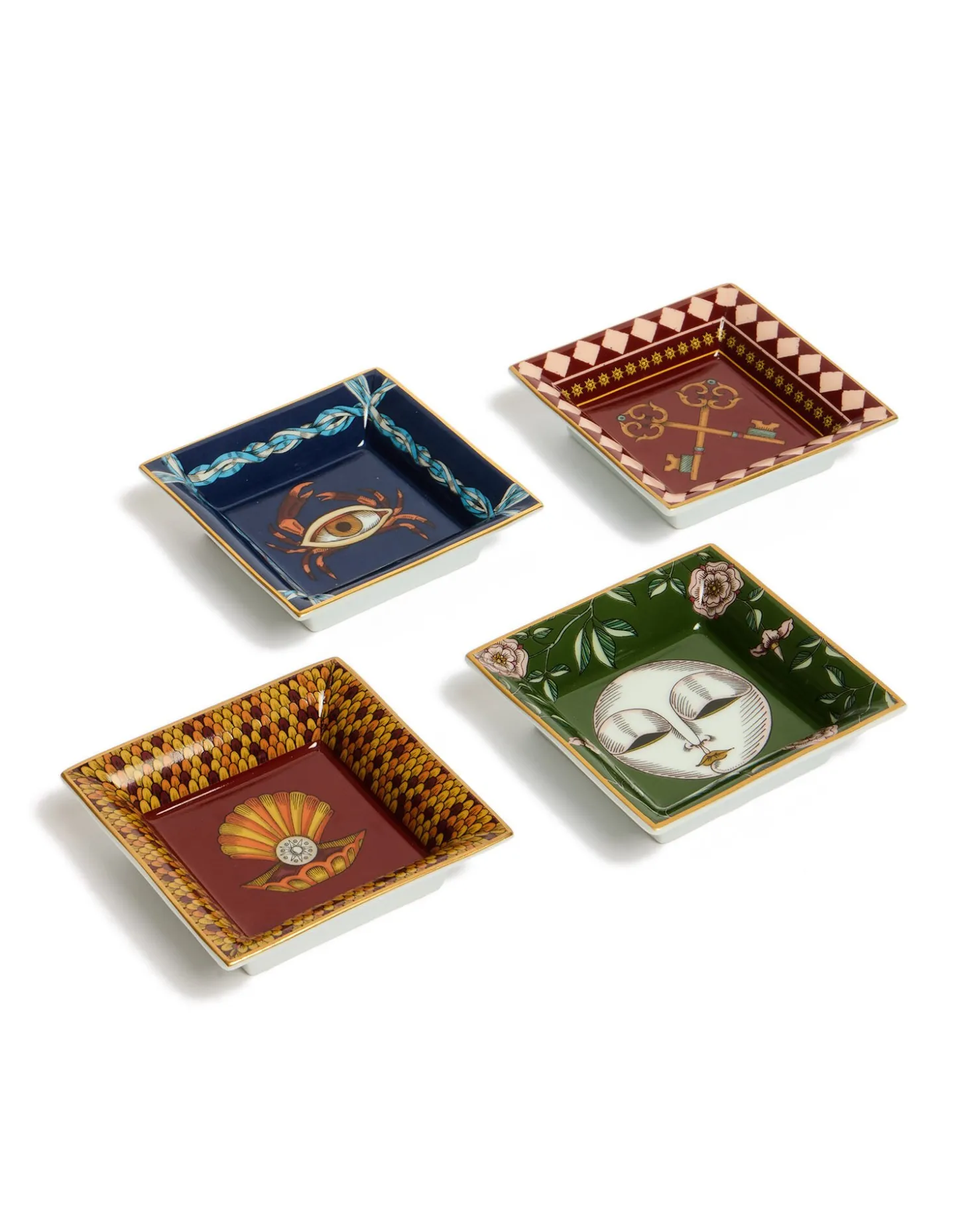 Mini Trinket TrayThe Keys Bordeaux in Porcelain