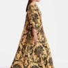 Muumuu Dress Round NeckCherubs Gold in Silk Twill