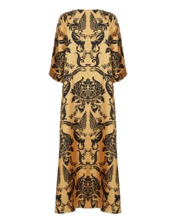 Muumuu Dress Round NeckCherubs Gold in Silk Twill