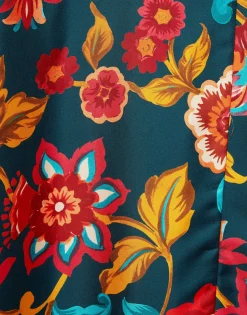 Muumuu Dress Round NeckHottie Emerald in Silk Twill