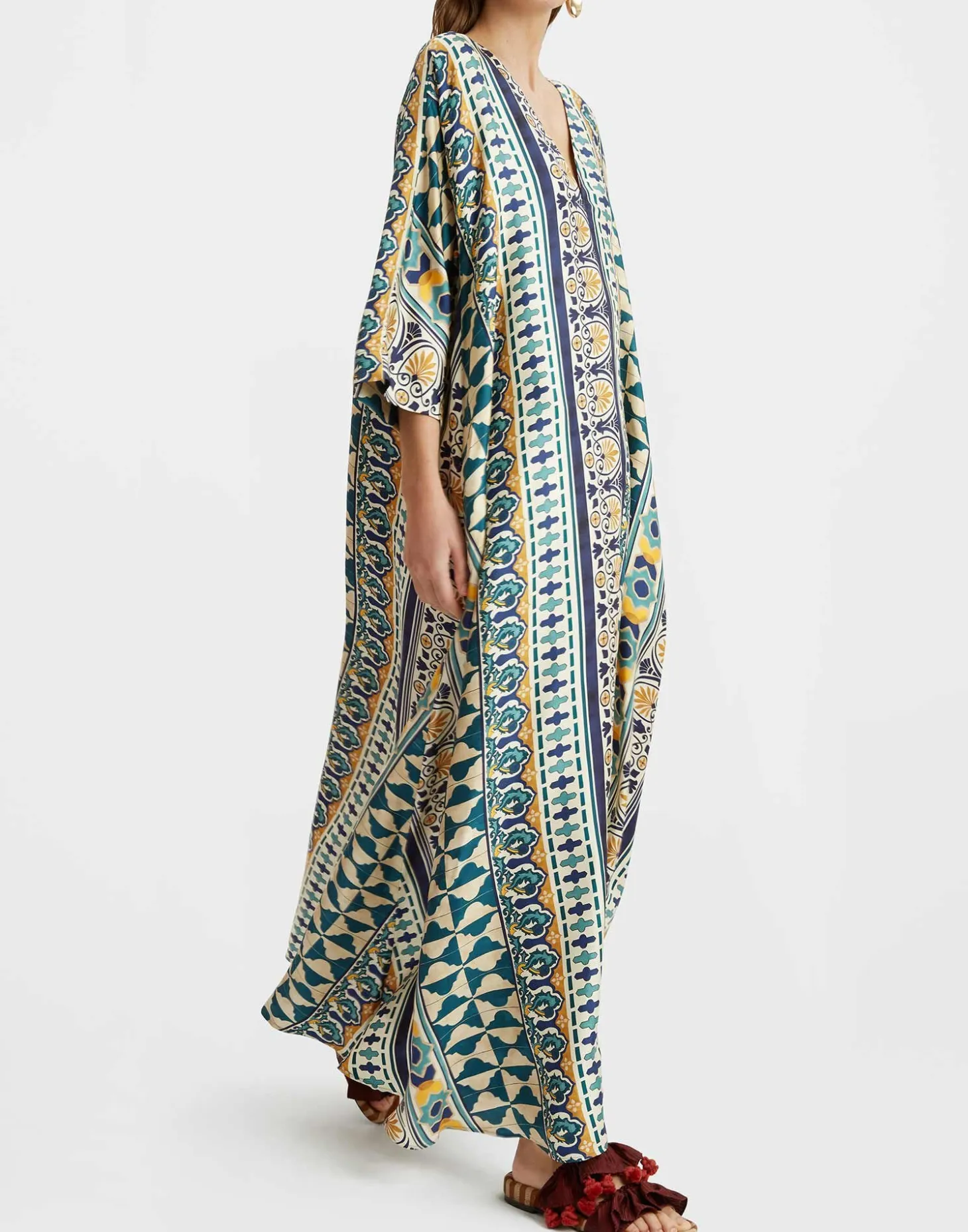 Muumuu DressCasareale Small Placèe Cream in Silk Twill