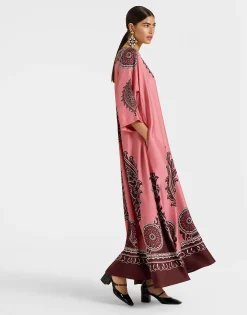 Muumuu DressOltrarno Placée Pink in Silk Twill