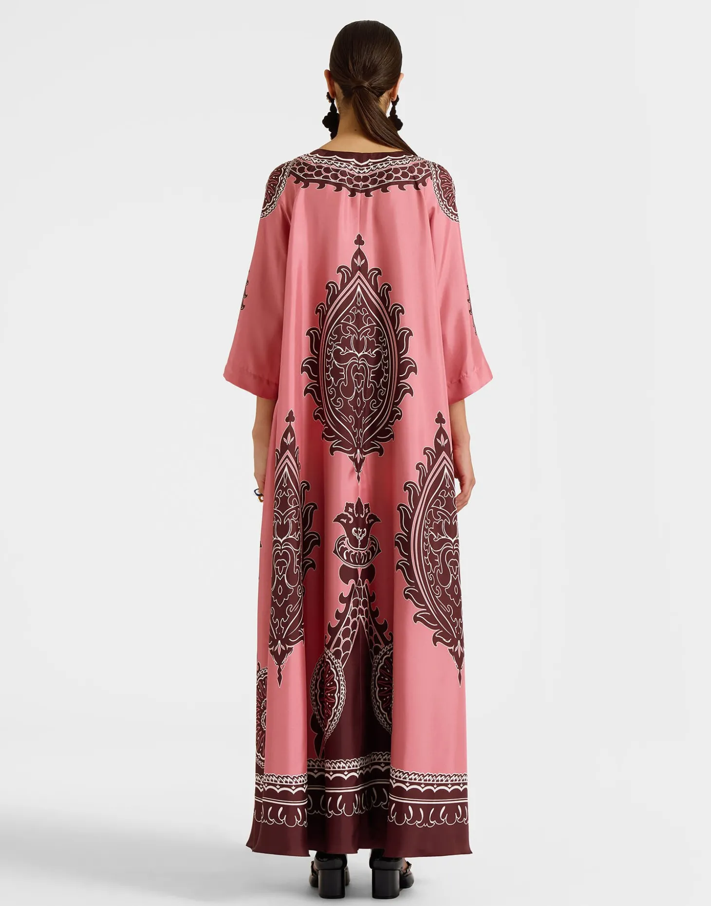 Muumuu DressOltrarno Placée Pink in Silk Twill