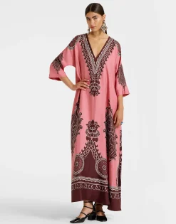 Muumuu DressOltrarno Plac&eacute;e Pink in Silk Twill