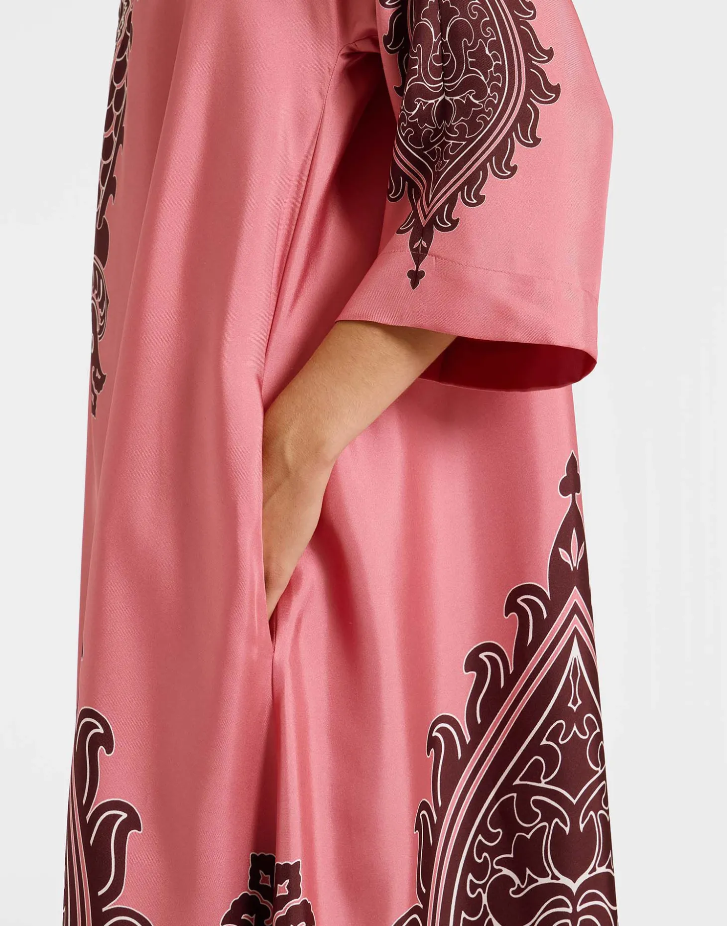 Muumuu DressOltrarno Placée Pink in Silk Twill