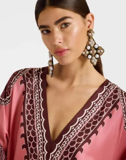 Muumuu DressOltrarno Plac&eacute;e Pink in Silk Twill