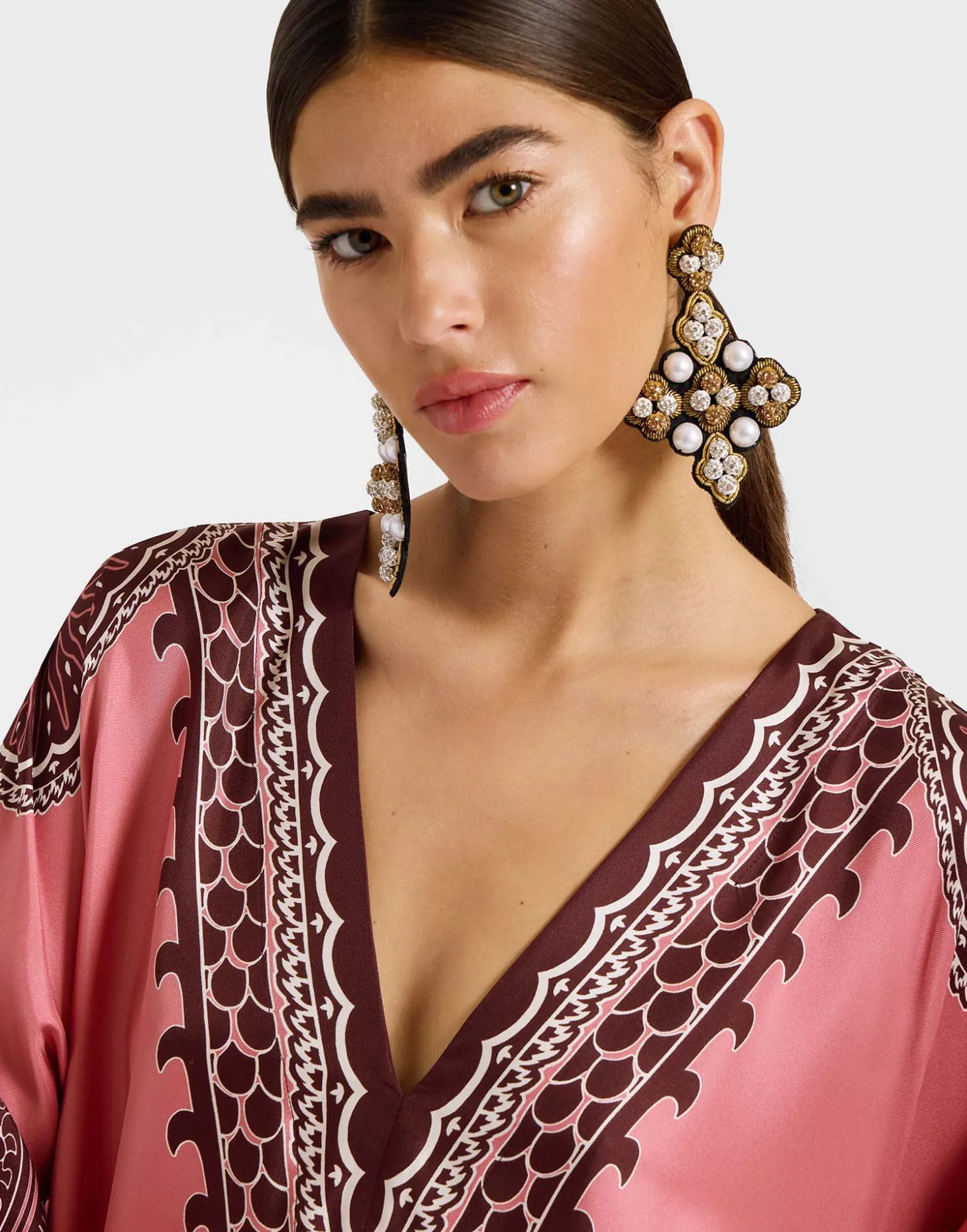 Muumuu DressOltrarno Placée Pink in Silk Twill