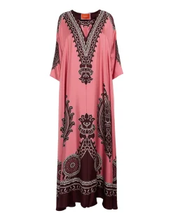 Muumuu DressOltrarno Placée Pink in Silk Twill