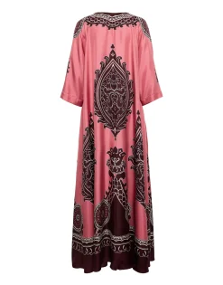 Muumuu DressOltrarno Plac&eacute;e Pink in Silk Twill