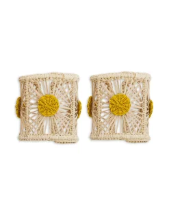 Napkin Rings Set Of 2Yellow in Iraca
