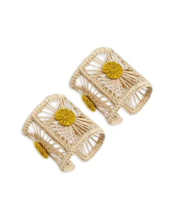 Napkin Rings Set Of 2Yellow in Iraca