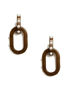 Nefertiti Double EarringsSolid Tortoiseshell in Acrylic Resin