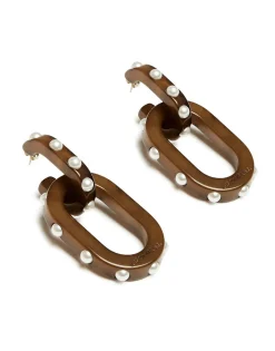 Nefertiti Double EarringsSolid Tortoiseshell in Acrylic Resin