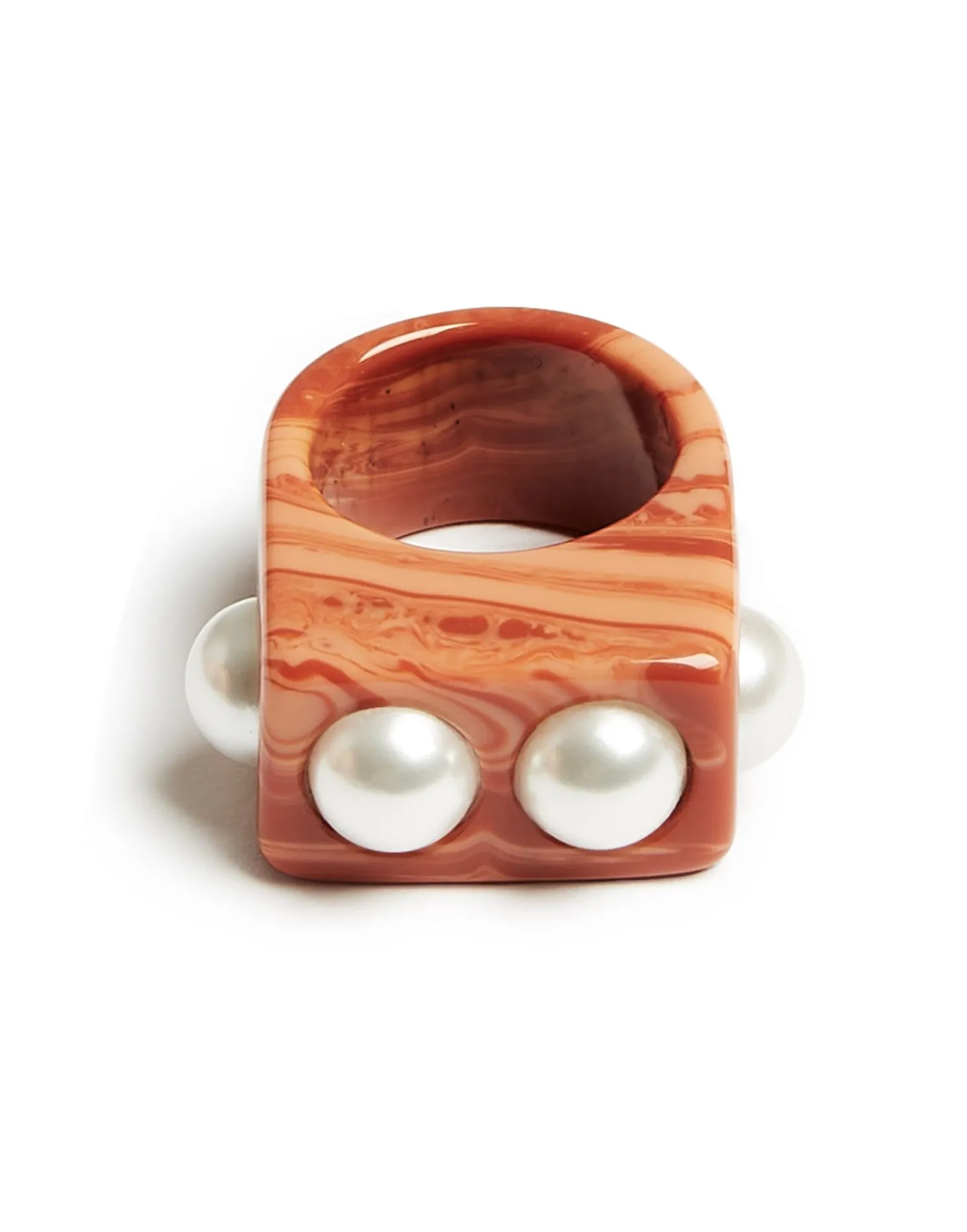 Nefertiti RingSolid Pink in Acrylic Resin