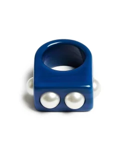 Nefertiti RingSolid Royal Blue in Acrylic Resin