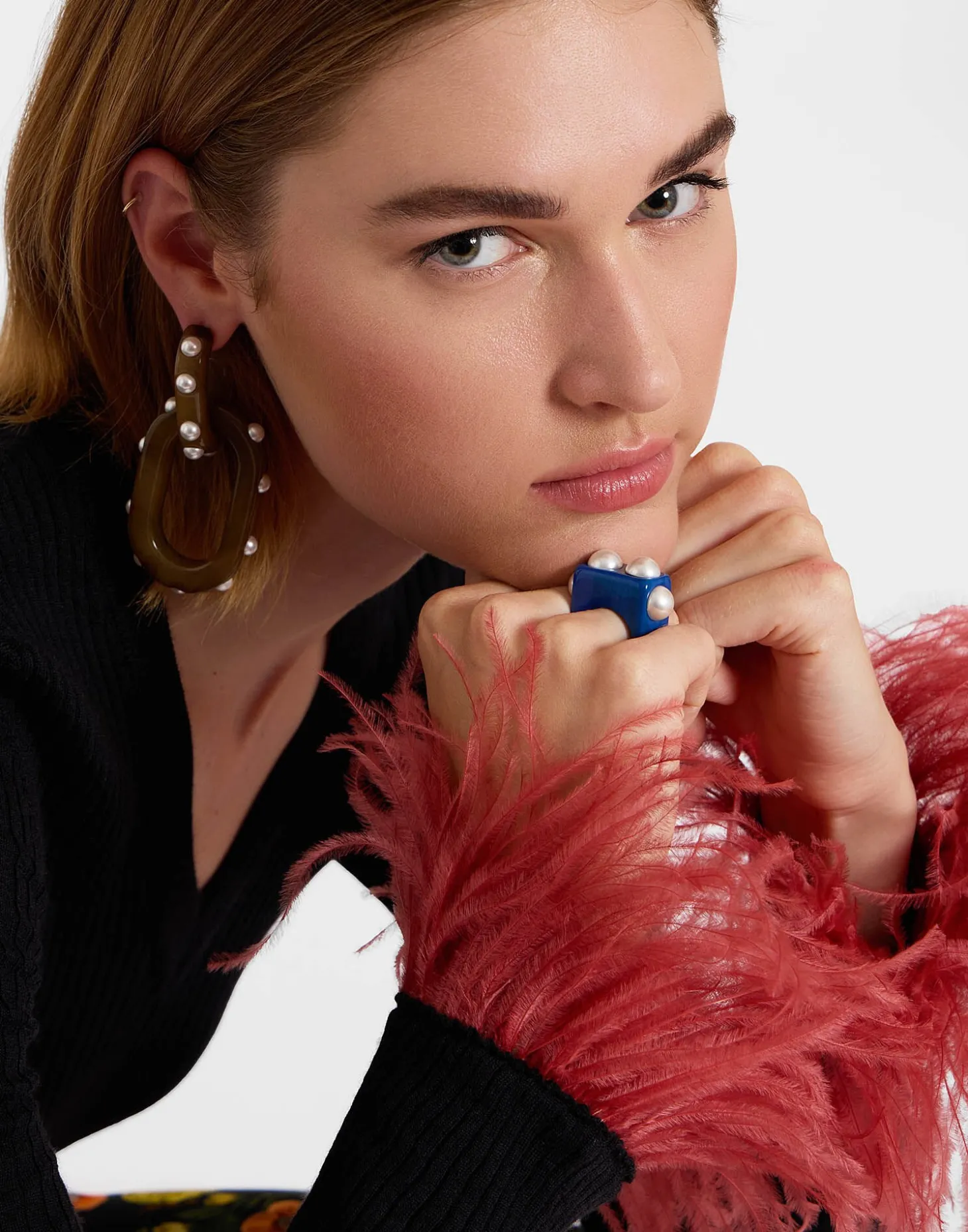 Nefertiti RingSolid Royal Blue in Acrylic Resin