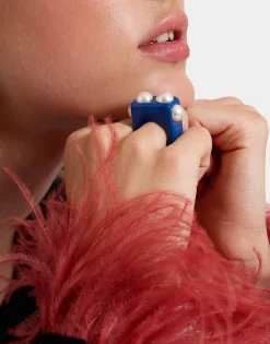 Nefertiti RingSolid Royal Blue in Acrylic Resin