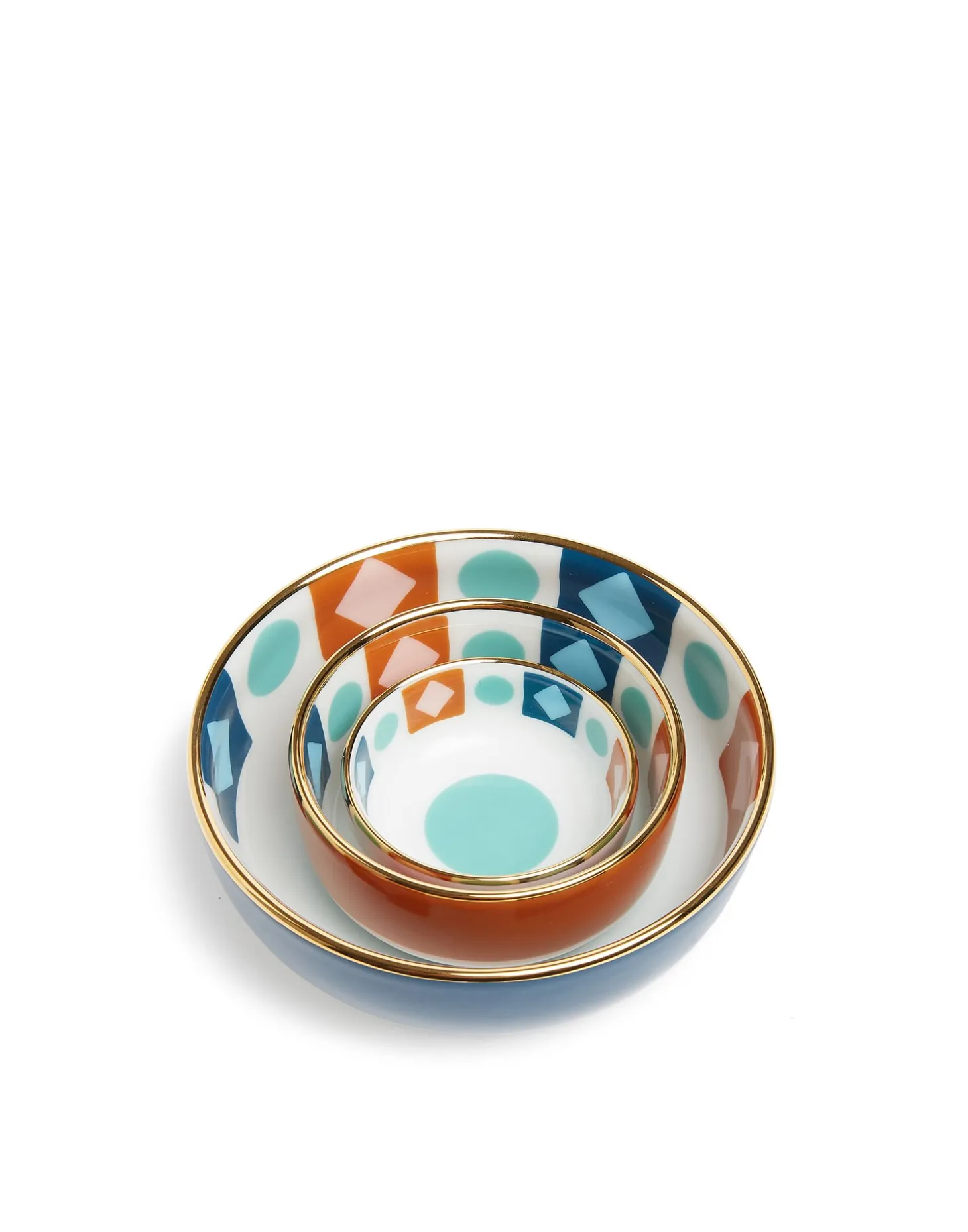 Nesting Bowls SetDiamond Dots in Porcelain