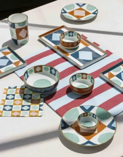 Nesting Bowls SetDiamond Dots in Porcelain