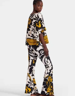 New Meditation PantsMarea Black & White in Stretch Fleece