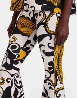 New Meditation PantsMarea Black & White in Stretch Fleece