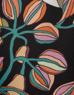 Palazzo PantsBorboni Plac&eacute;e Nero in Twill Silk