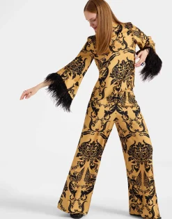 Palazzo PantsCherubs Gold in Silk Twill