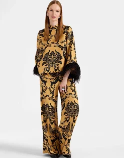 Palazzo PantsCherubs Gold in Silk Twill